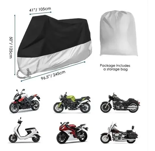 Funda Cubre Bicicleta Moto Carpa 100% Impermea 245*105*125cm Sujeto 16