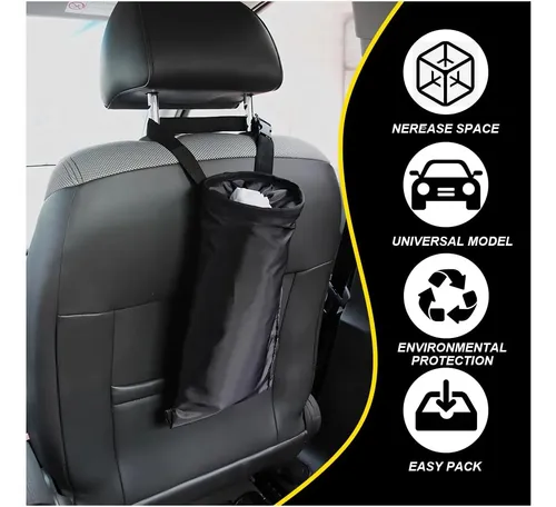 Basurero Auto De Tela - Organizador Higiene Sanitario Basurero Auto De Tela - Organizador Higiene Sanitario Negro 2
