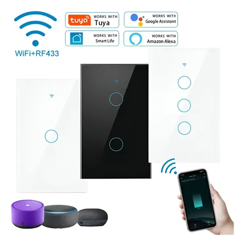 Apagador Inteligente Wifi Sin Cable Neutro 1,2 O 3 Canales 2