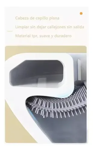 Escobilla De Baño Cepillo Punta Flexible Silicona Gris 18