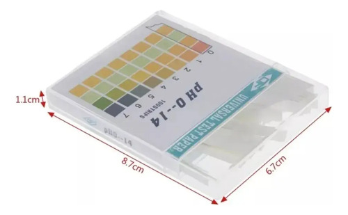 Papel Medicion Ph Profesional 100 Tiras 0-14 Calidad Stgo. Blanco 11