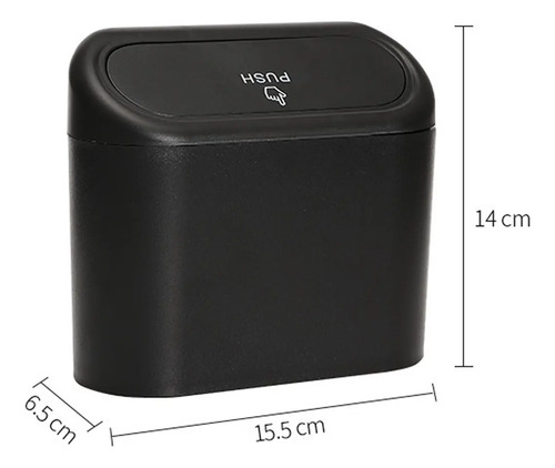 Basurero Para Auto Portatil Universal 1 Litro Negro 10