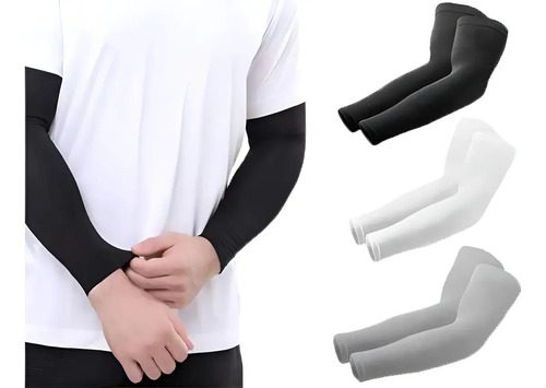3 X Par De Mangas Deportivas Premium Para Brazos, Filtro Uv Negro.gris.blanco.