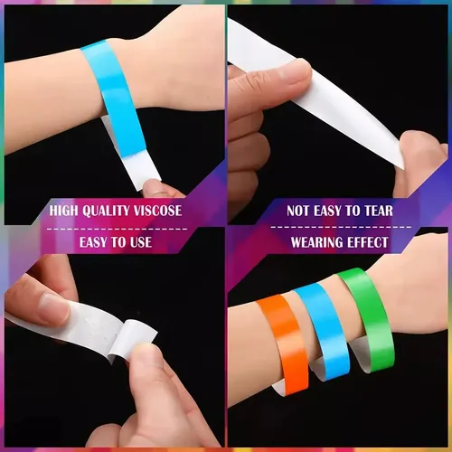600 Un Pulseras Tyvek De Papel 6 Colores De Eventos Fiestas Multicolor 13
