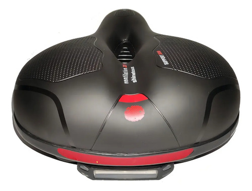 Sillin Bicicleta Antiprostático Cómodo Amplio Reflectante Negro 26 Cm 20.6 Cm 4