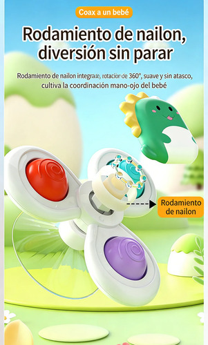 Juguetes Sensorial Giratorios Spinner Con Ventosa Para Bebé 4