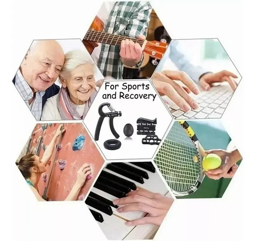 Hand Grip Set Pinza Resistencia Hand Grip Ejercicio Muñeca Negro 18