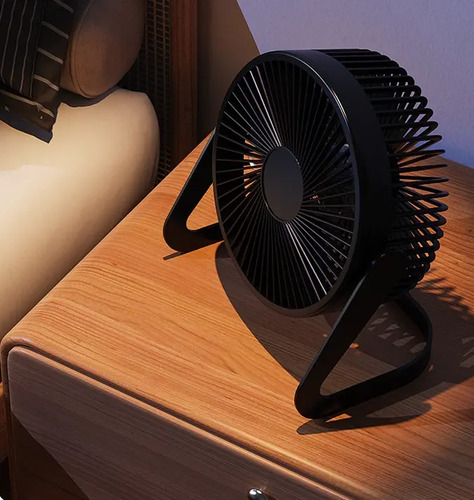 Ventilador Escritorio Usb Mini Fan Ajustable Silencioso 14 Cm Negro Plata 4 12