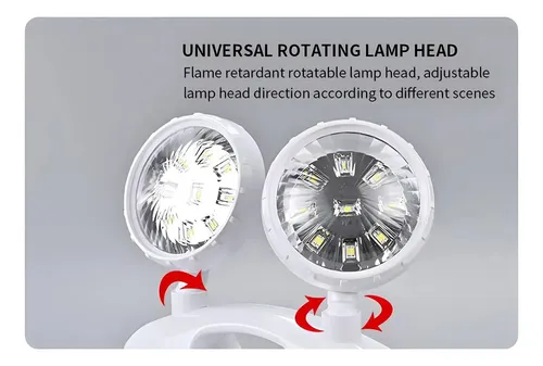 Lámpara De Emergencia Led 2 Focos 18 Leds Recargable Philco Blanco 7