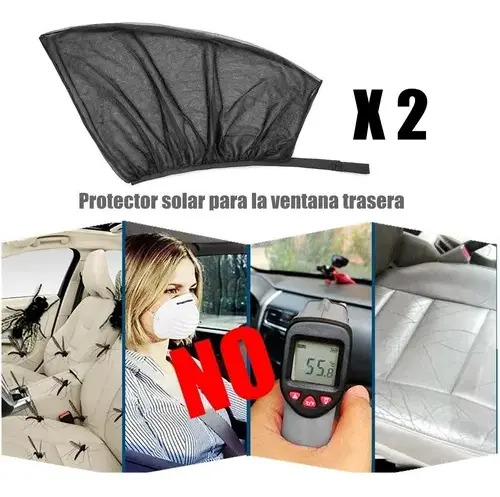 Pack X2 Malla Protector Sol Mosquito Para Ventana Auto 15