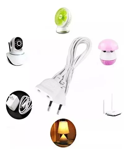 Extensión Electrica 10m 200w Para Cámara Led Adaptador Blanco 6