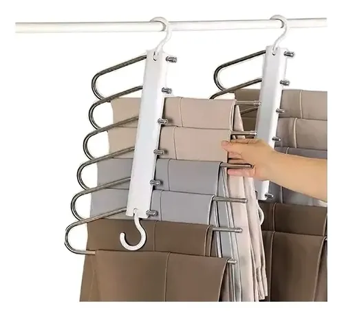 Colgador Percha Mágico Plegable Pantalon 6 En 1 Metalvenzhop