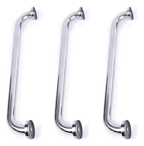 Pack De 3 Manillas (barra) Seguridad Baño Ducha Plateado 12