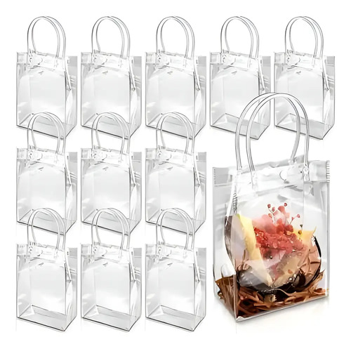 25 Bolsa Regalo Con Asa Transparentes Boda Bautizo Recuerdos Transparente 25 Bolsa Regalo Con Asa Transparentes Boda Bautizo Recuerdos