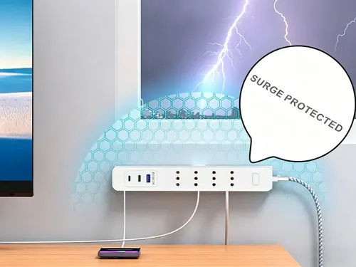Alargador 4 Enchufes +rápida 20w ,2type C+1usb Protección Blanco 13
