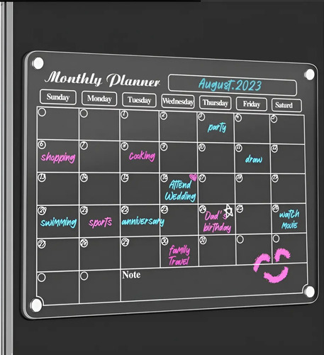 Pack 2 Pizarras Planner Mensual - Semanal, Imán Refrigerador 16