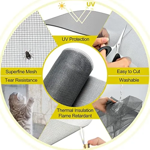 Set 2 Malla Mosquitera Tul Anti Mosquito Ventana 100x100cm Negro 2