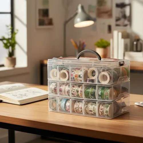 Caja Organizadora Plástica Multipropósito Con Compartimentos Transparente 20
