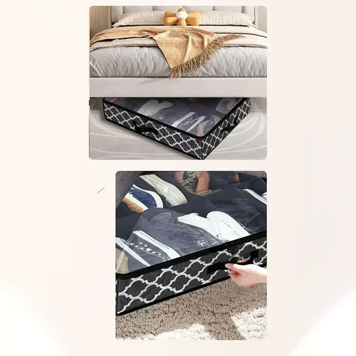 Organizador Zapatos Bajo Cama Almacenamiento Zapatero Set X1 Gris 4