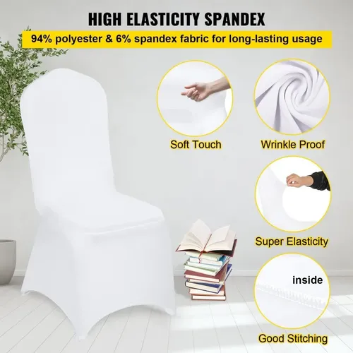 4 Unidades !! Funda Sillas Spandex Para Evento Blanco 14