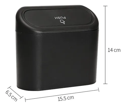 Basurero Para Auto Portatil Universal 1 Litro Negro 3