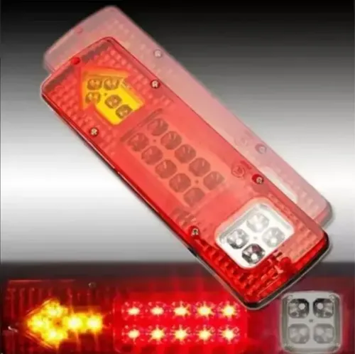 Kit Foco Led Trasero 12v Camion Tricimoto Remolque Arrastre Derecho Rojo 15