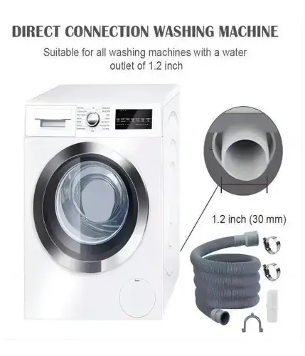 Manguera Extensión Desague Para Lavadora LG Samsung Daewoo Gris 18