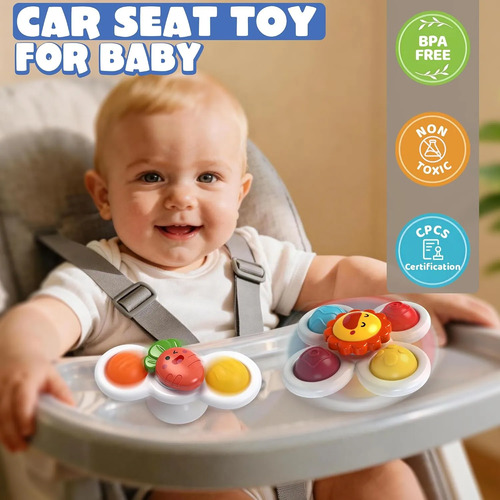 Juguetes Sensorial Giratorios Spinner Con Ventosa Para Bebé 19
