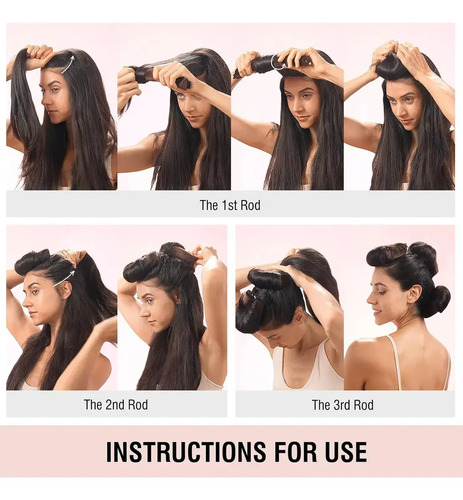 4piezas Kit Rizadores Sin Calor Para Cabello Ondulado Rizado Caqui 4