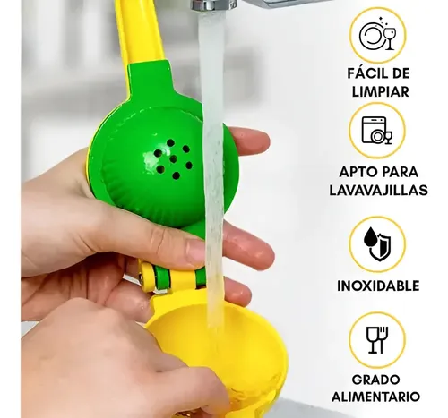 Exprimidor Manual Doble Mango Acero 2-en-1 Cocina Amarillo 11