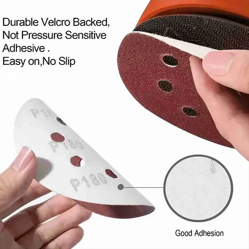 Set 100 Lijas Velcro Con 8 Orificios 125mm 5 Pulgadas / Uss 100 19