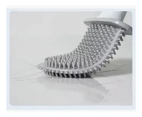 Escobilla De Baño Cepillo Punta Flexible Silicona Gris 19