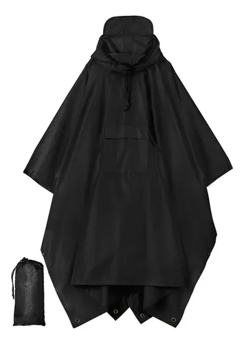 Poncho Impermeable Sin Olor Suave Capa Impermeable 210*140cm Negro 210*140cm 9