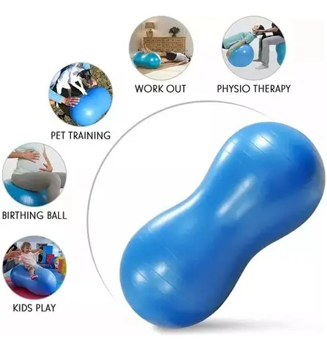 Pelota De Pilates Inaltum Balón Mani Azul Ejercicio Y Yoga 18