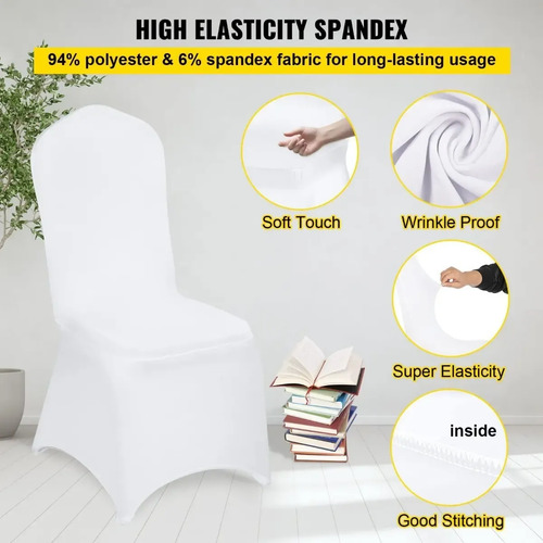 4 Unidades !! Funda Sillas Spandex Para Evento Blanco 20