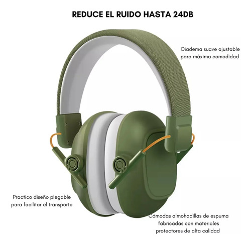 Audífonos Antiruido Niños Y Jóvenes Con Autismo Tdah Rap Color Verde 17