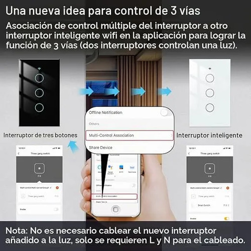 Apagador Inteligente Wifi Sin Cable Neutro 1,2 O 3 Canales 13