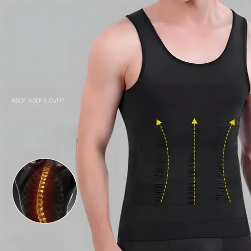 Faja Reductora Camiseta De Compresión Para Hombre Moldeador De Abdomen Y Espalda, Talla Xl Negro/blanco 8