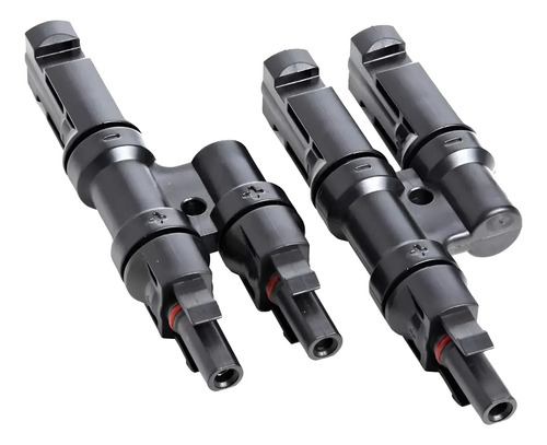Conector Mc4 Doble (2 En 1 ) Par Macho/hembra Panel Solar Negro 6
