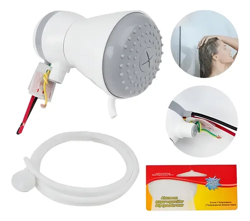Super Ducha Eléctrica Griferia Ducha 3 Temperaturas -5400w Color Blanco 7