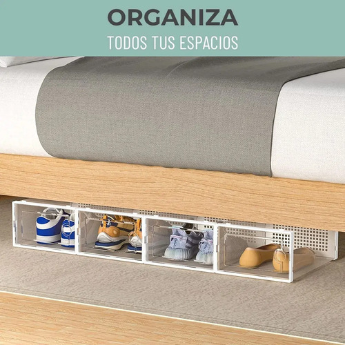 Caja Organizadora De Zapatos Set X6 Unidade Apilables Firmes Blanco 9