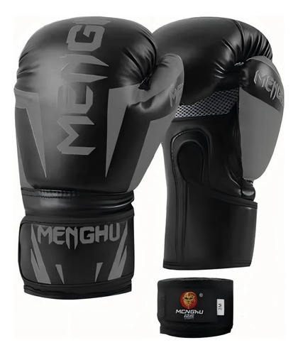 Guantes De Boxeo Profesional De Alta Calidad Con Velcro 14oz Negro 7