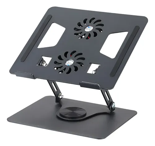 Soporte Base Alzador Notebook Laptop Mac Plegable Ajustable Negro 10