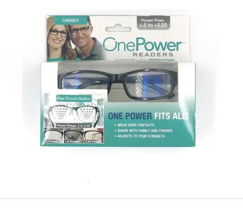 Lentes De Lectura Multifocal One Power Rango 0.5- 2.75 Tv Negro