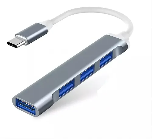 Adaptador Extension Hub Type Tipo C A 4 Puertos Usb3.0 5gbsp Plateado 18