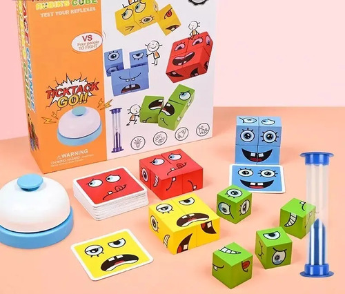Juego De Puzzle Cubos Didáctico Expresiones Y Emociones 6