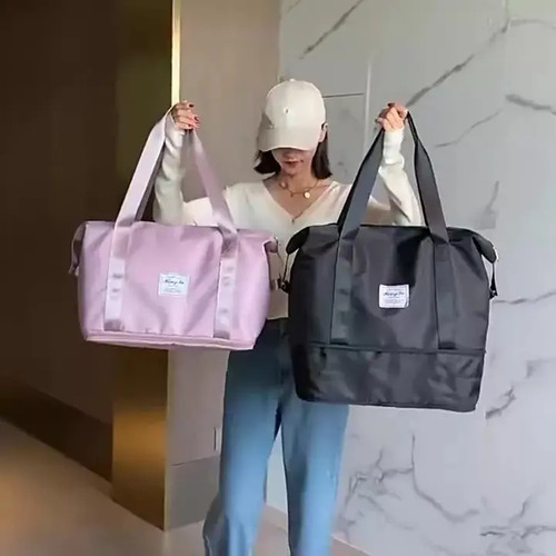 Bolsa Gran Capacidad Para Viajes Hombres Y Mujeres, Deportes Color Negro Lisa 20