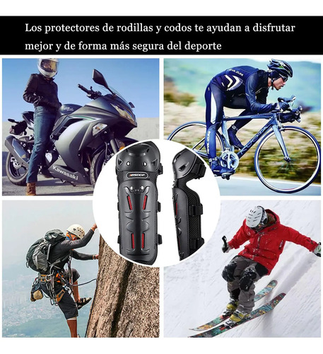 Protecciones Rodilleras Y Coderas Mottoracing Moto / Bici Negro 9
