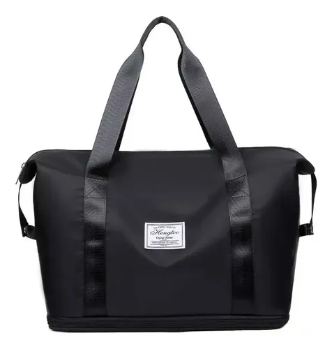 Bolsa Gran Capacidad Para Viajes Hombres Y Mujeres, Deportes Color Negro Lisa 17