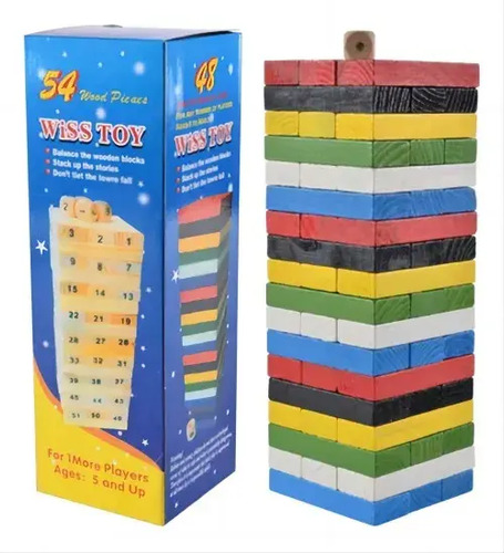 Juego Educativo De Bloques  Construcción Coloridos  54 Pieza